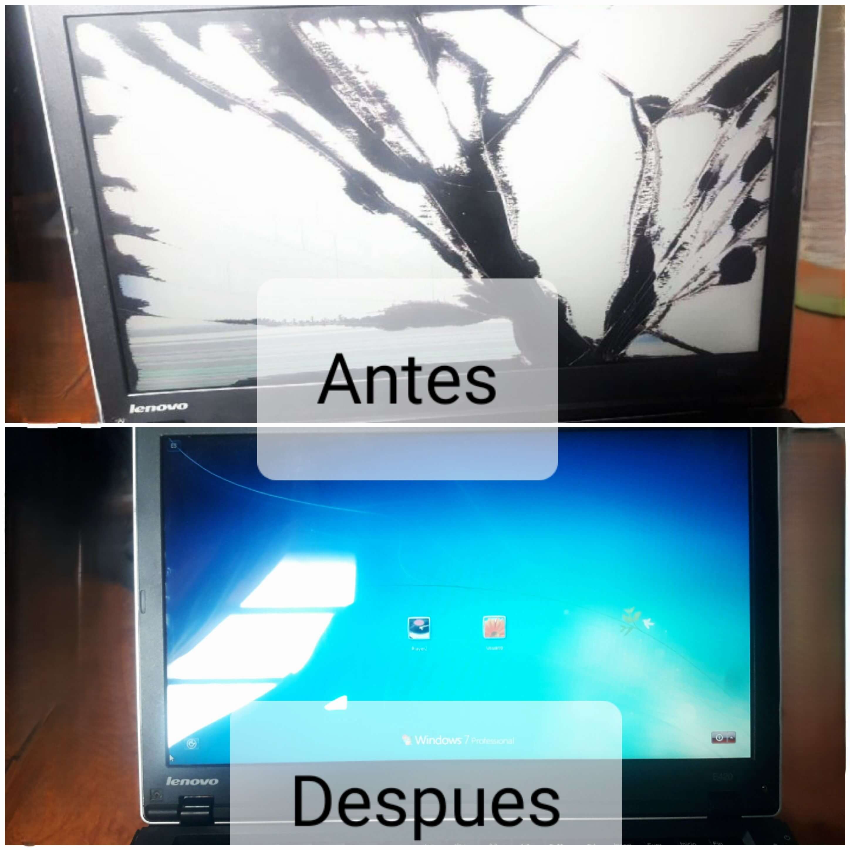 Antes y después reparación